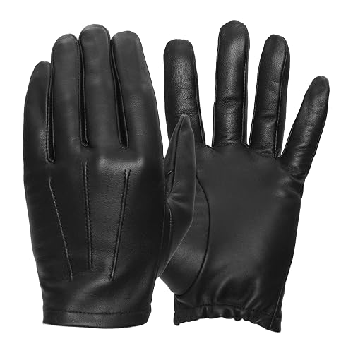 Tough Gloves® Patrol Touchscreen Ultra-Thin Black Leather Driving Gloves - 10 - Black