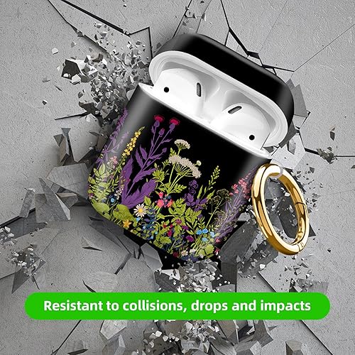 Miniatura 4 de Compatible con funda para Airpod 1 y 2, carcasa protectora rígida con llavero, funda de diseño elegante para AirPod, ideal para mujeres, carga