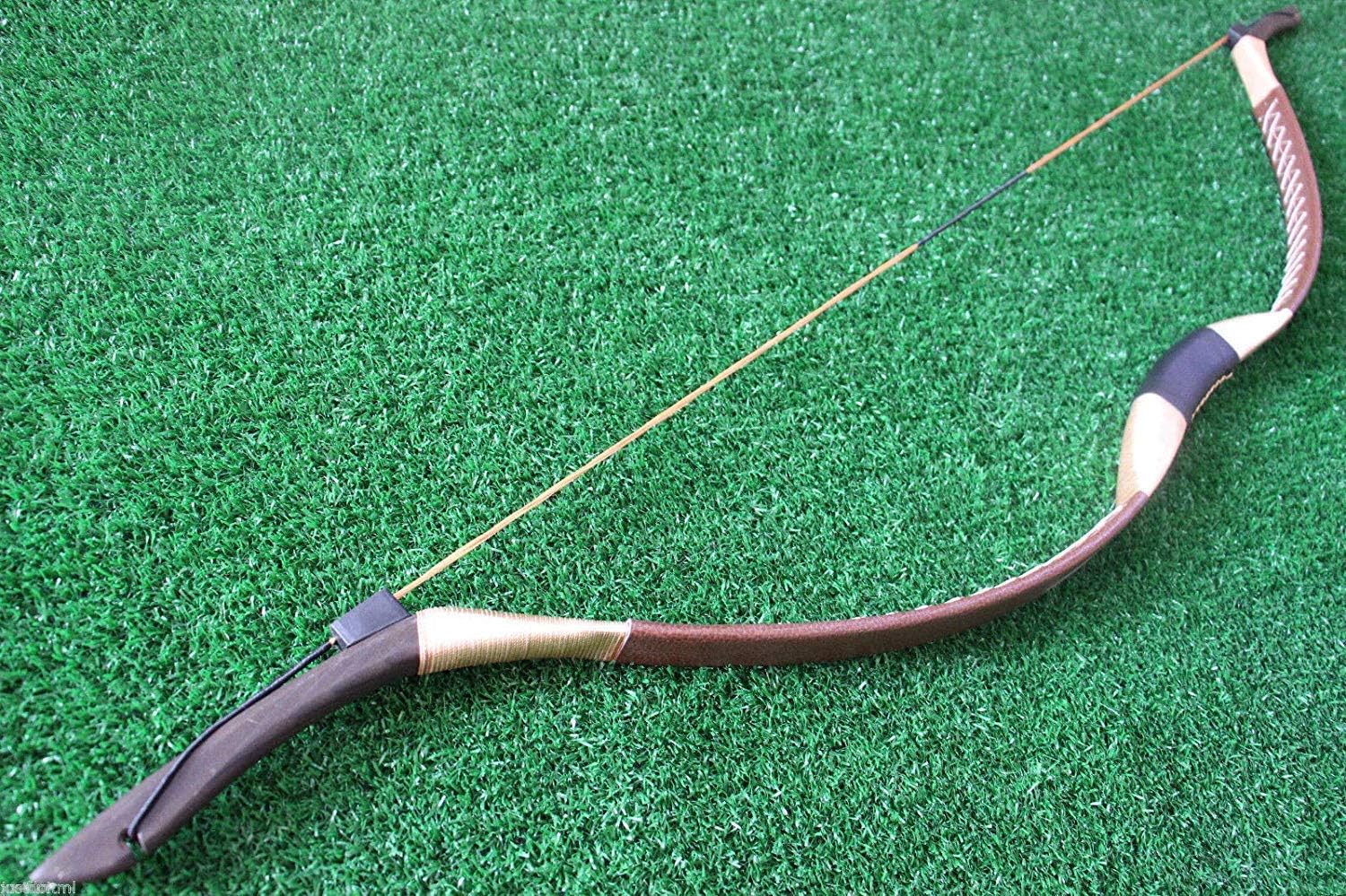 Handmade Recurve Bow 52" Attila Mongolian Longbow Chinese for Archery Hunting Horse Riding (50lbs)