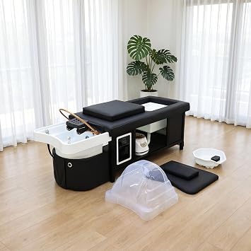 Massage Table with Head Spa Equipment, Massage Bed with Shampoo Bowl