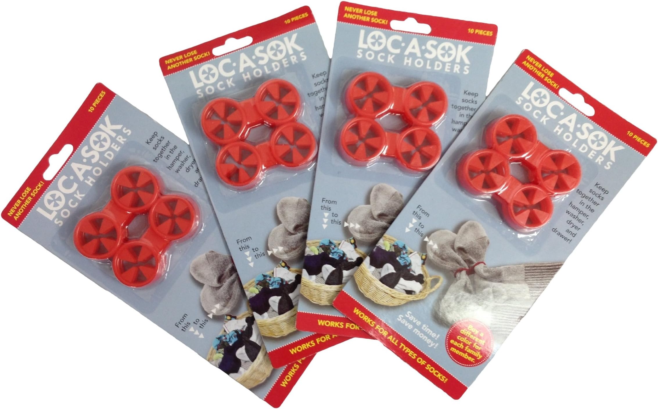 Loc A Sok Sock Locks (Pack of 40 - All Red)