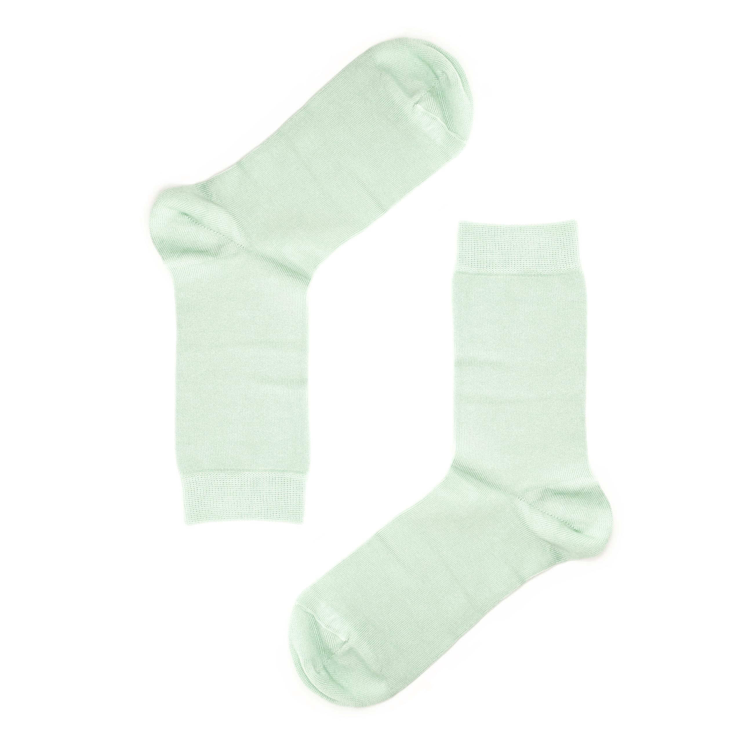 Jemsox Mens Mint Green Plain Colour Crew Socks - Luxury Premium Tencel Lyocell Fibre, Carbon Neutral Sustainable Socks, Soft Breathable Moisture-Wicking Comfort, One Size UK 6-12
