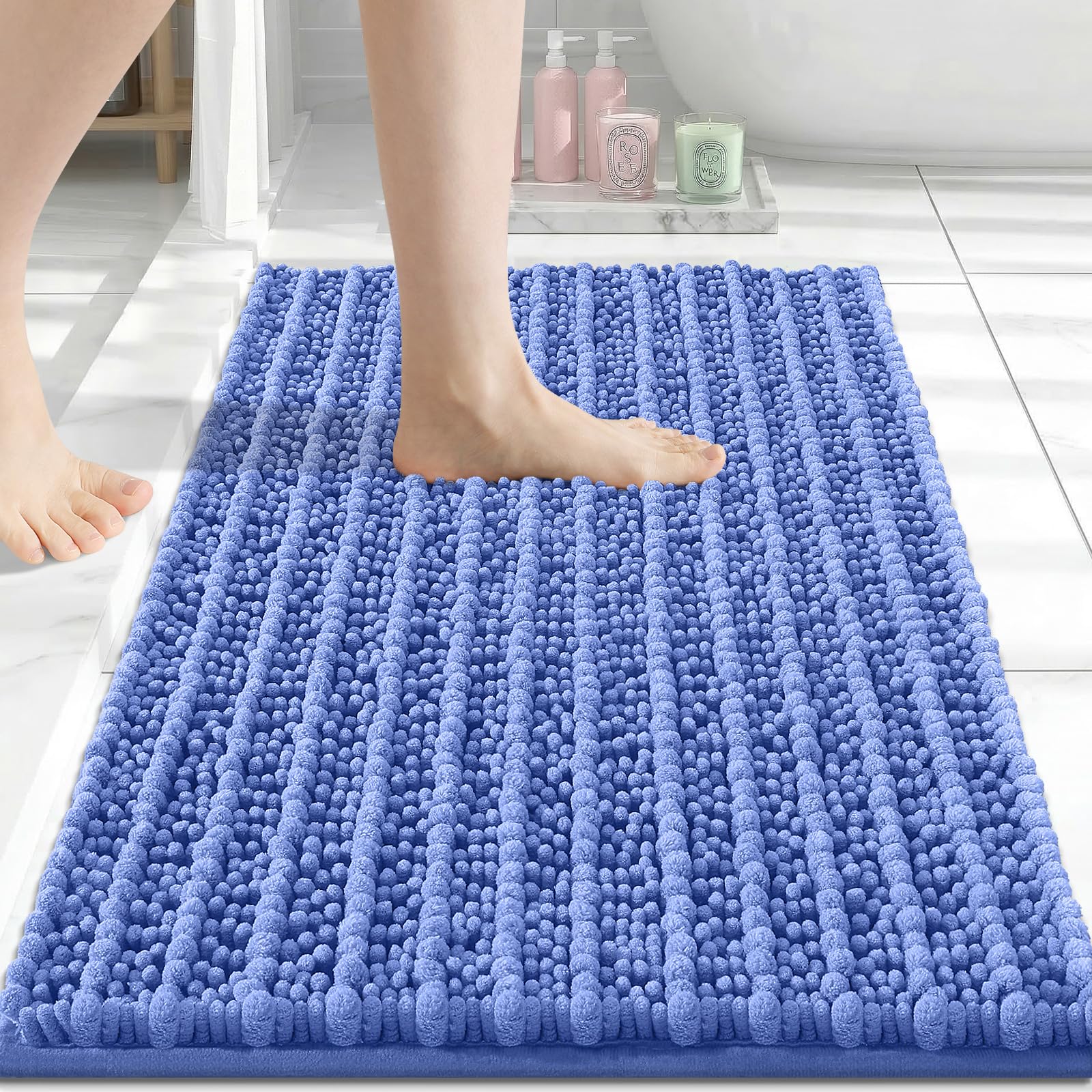 Arotive Bathroom Rugs Mat 24x16, Soft Absorbent Chenille Shaggy Bath Mat