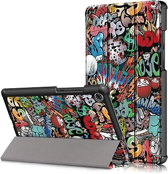 Case for Lenovo Tab M8 TB-8505F, Ratesell Lightweight Smart Trifold Stand Case Cover for Lenovo Tab M8 FHD TB-8705F / TB-8705N / Tab M8 HD TB-8505F / TB-8505X / Smart Tab M8 TB-8505FS Graffiti