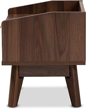 Baxton Studio Nightstand, Wood, Brown
