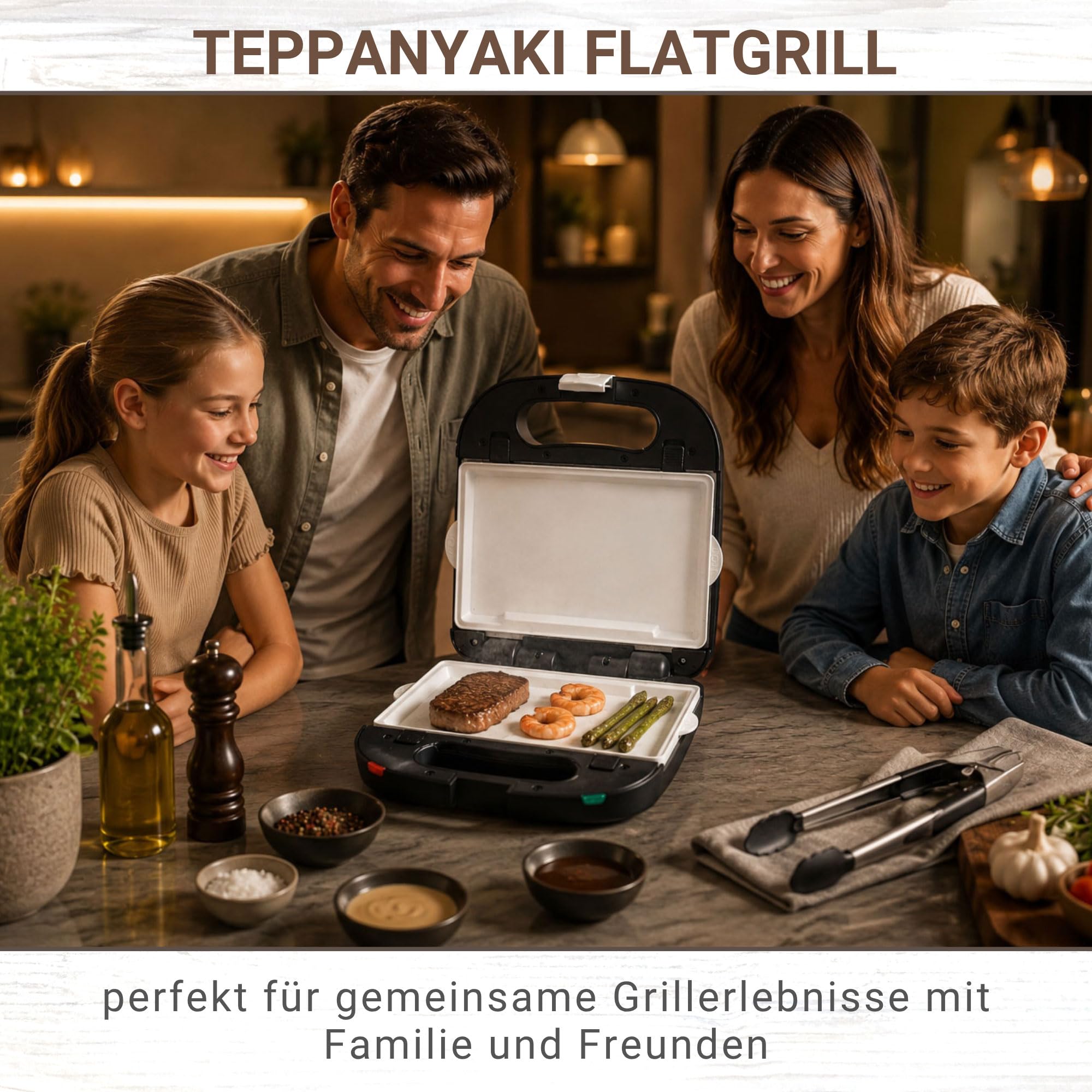 Syntrox Germany Teppanyaki Flatgrill keramisch beschichteten Backplatten SM-1500W