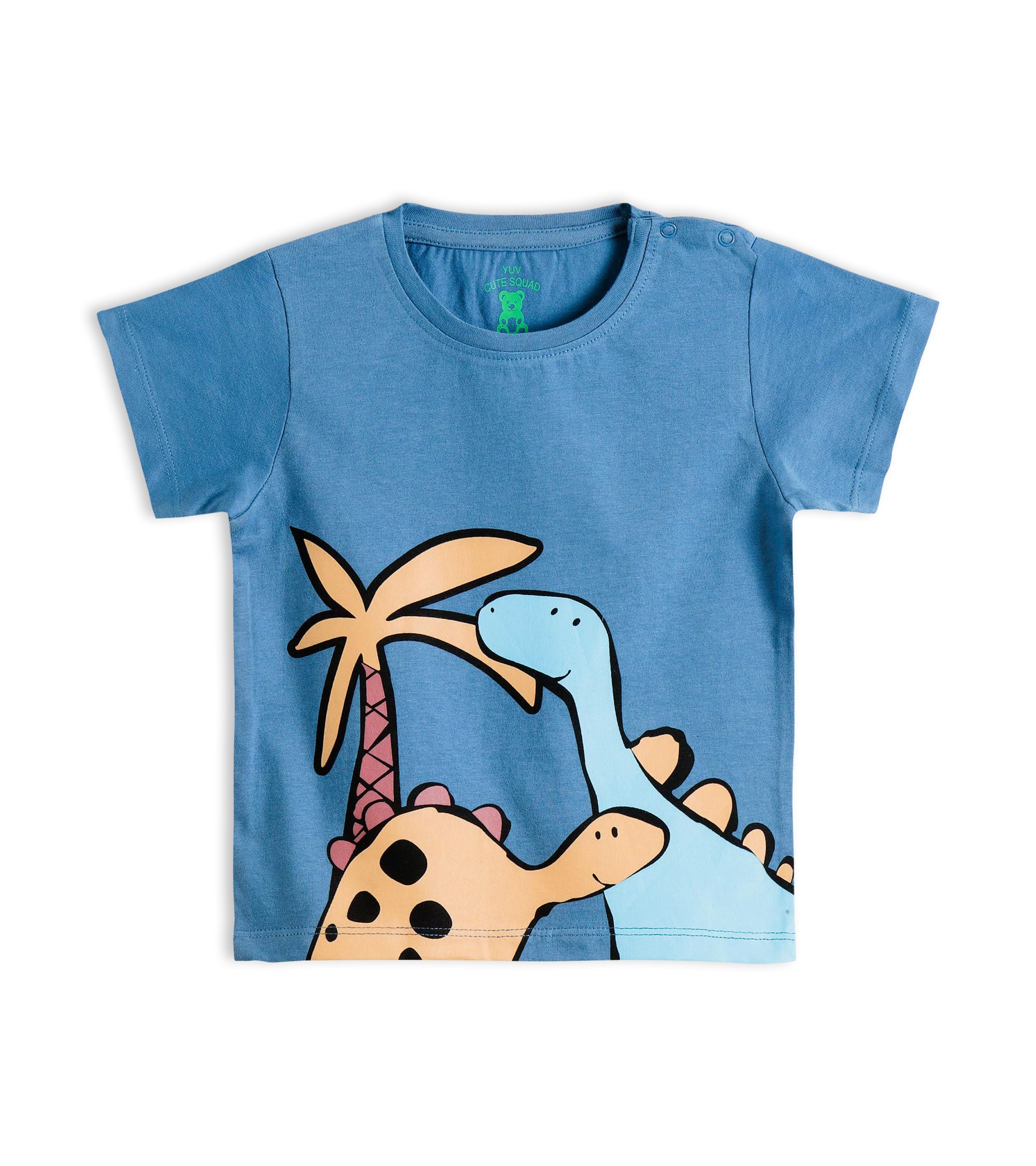 YUV Unisex Infant Baby Boys & Girls 100% Cotton Printed Multicolor Half Sleeve Regular Fit T Shirts-12 To 18 Months Babies, Pack Of 5