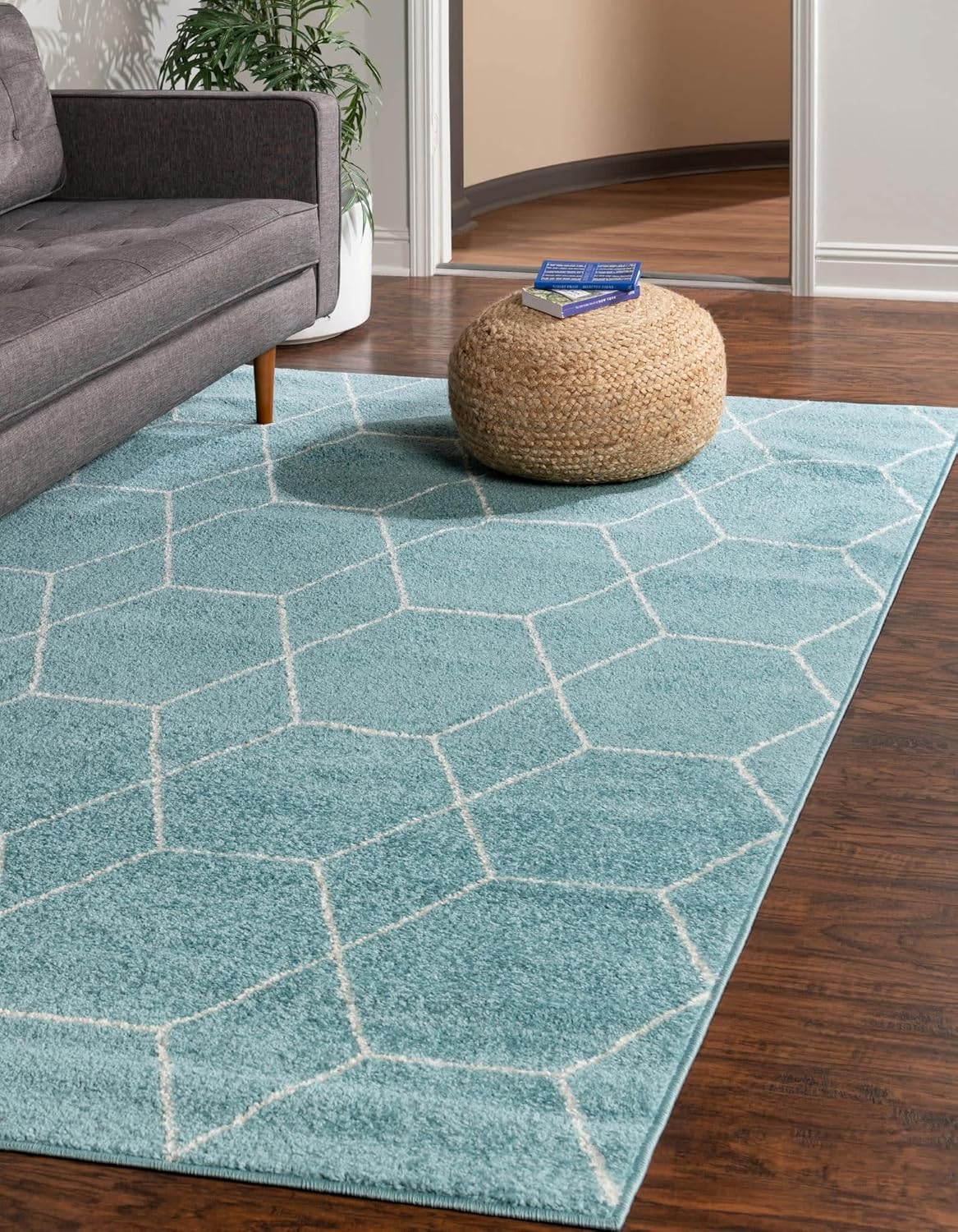 Unique Loom Trellis Frieze Collection Area RugModern Morroccan Inspired Geometric