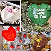 Vista 5 de Molde de silicona con forma de corazón de diamante, antiadherente, en forma de corazón, moldes de silicona para tartas, moldes de chocolate