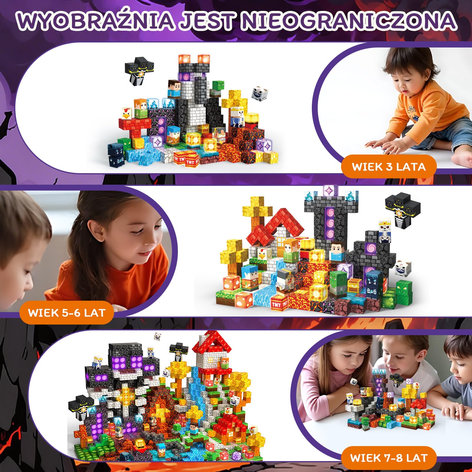Klocki Magnetyczne 220 PCS 2CM, 3+ Zabawki sensoryczne STEM Montessori, Magnetyczne Klocki dla 3 4 5 6 7 8 9 10 11 12 8-12 lat Chłopcy i dziewczynki Prezenty urodzinowe