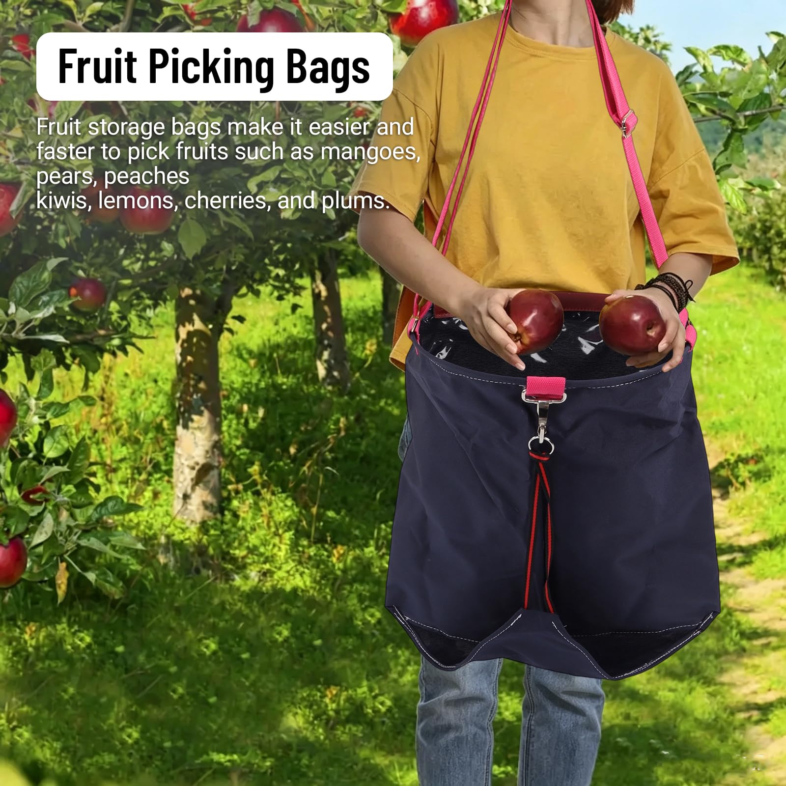 1 Pièce Sac de cueillette de Fruits,Tablier de cueillette de légumes,Sa c de cuei llette de Jardin,Sac de cueillette Lavable pour Le verger,La Ferme et Le Jardin（Oxford Tissu）