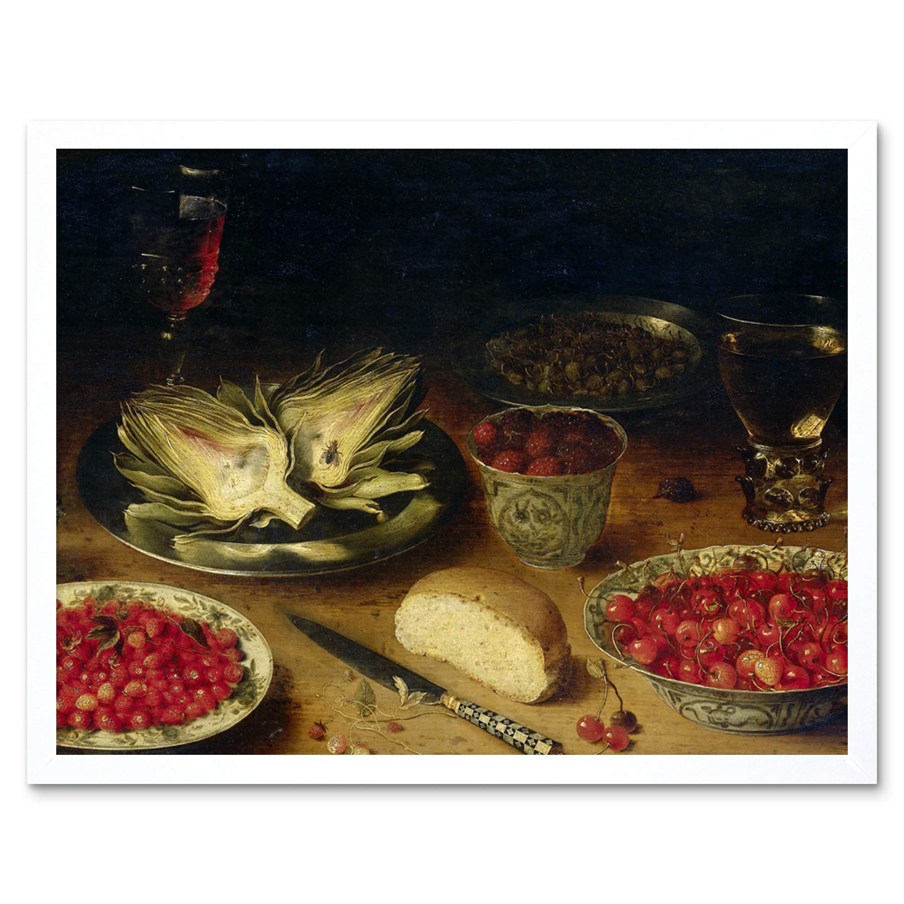 Artery8 Osias Beert Still Life Artichoke Painting Art Print Framed Poster Wall Decor 12x16 inch