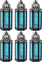 Vista 19 de VELA LANTERNS Farol portavelas decorativo, marroquí, gótico, morado, de 10.5 pulgadas, para mesa o colgar, decoración de Ramadán, decoración