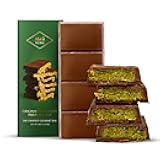 Rah Dubai Chocolate Bar Pistachio, 3.5oz - 100g, Gourmet Chocolate Bar | Dubai Chocolate Bar Pistachio | Loaded with Kunafa, Knafeh - The Crunchiest Kataifi Delight Perfect for Sharing