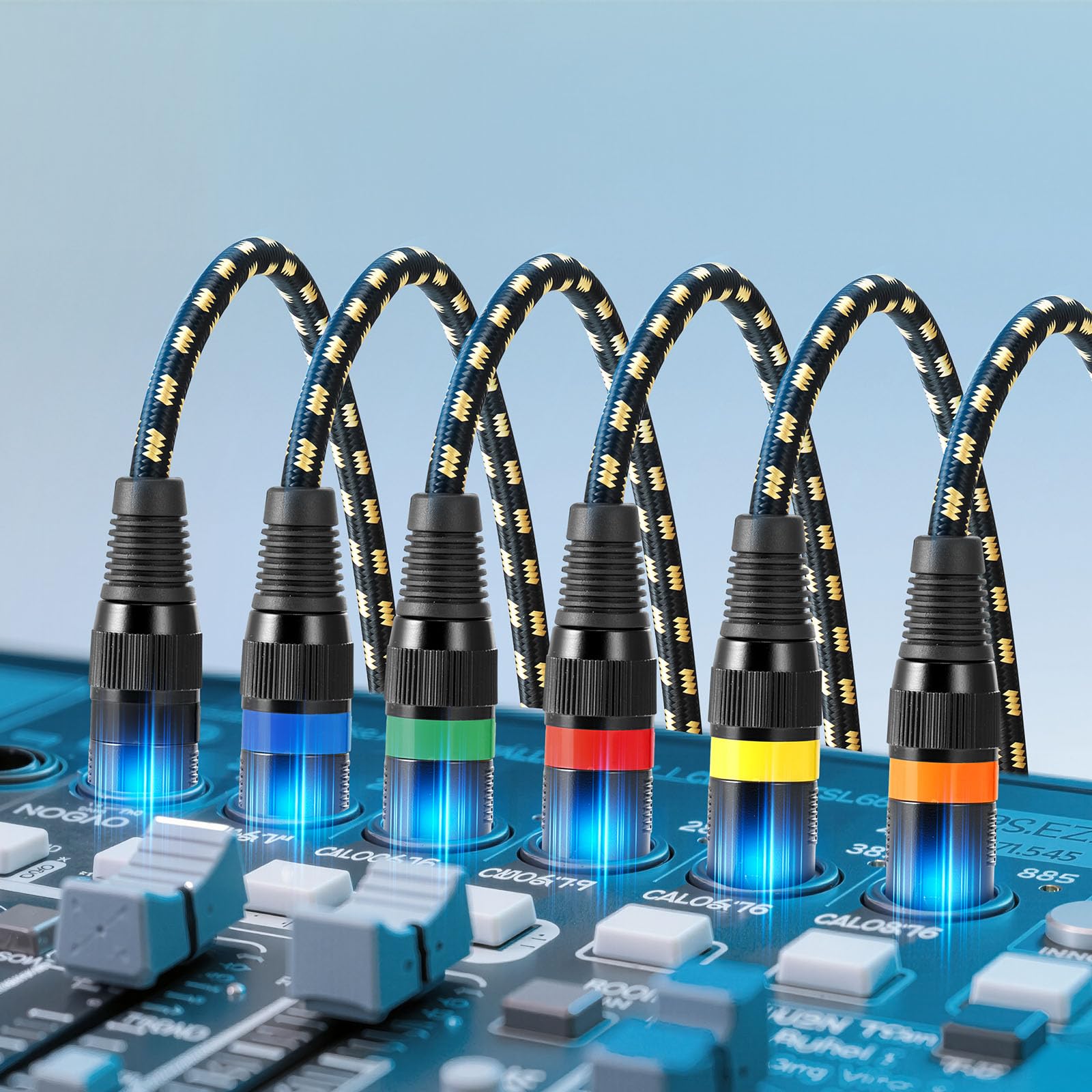 VEVOR Cavo Audio Cannon XLR da 7,62 m, 6 Pezzi, Cavi per Microfono DMX Bilanciati Schermati da Maschio a Femmina, Cavi a 3 Pin Placcati in Oro, per Illuminazione da Palco, Sistemi di Altoparlanti