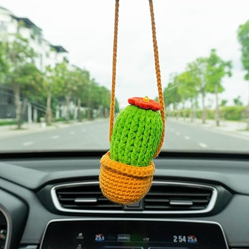 Miniatura 13 de Talataca Adorno de ganchillo para automóvil de ojo malvado – Dije de espejo retrovisor de ojo azul turco hecho a mano, decoración colgante de