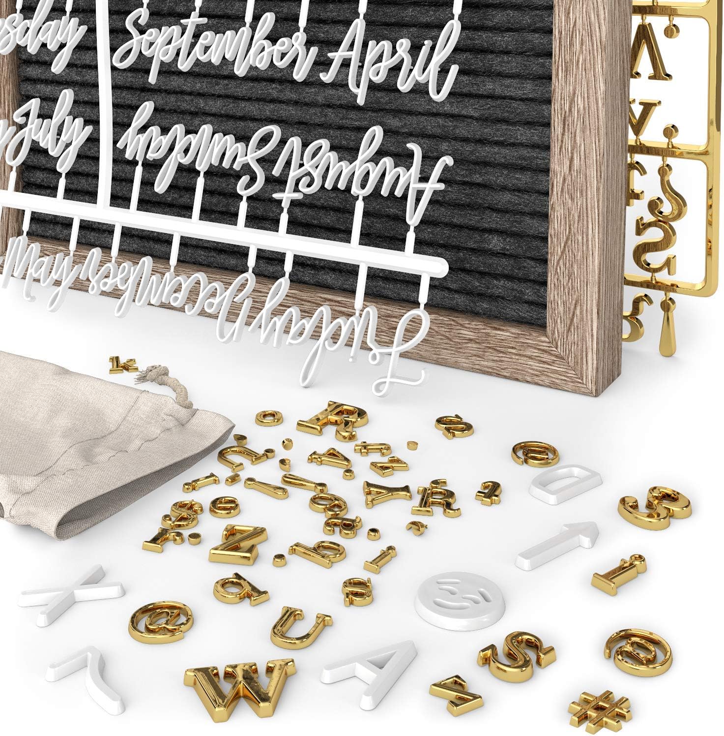 Tор Brаndѕ Arteza Gray Felt Letter Board Set, 10x10 Inches, With 526 Changeable Letters, 164 Symbols, 33 Cursive Words, Wooden Stand, Scissors & Storage Bag, Message Board for Signs, Decor & Menus