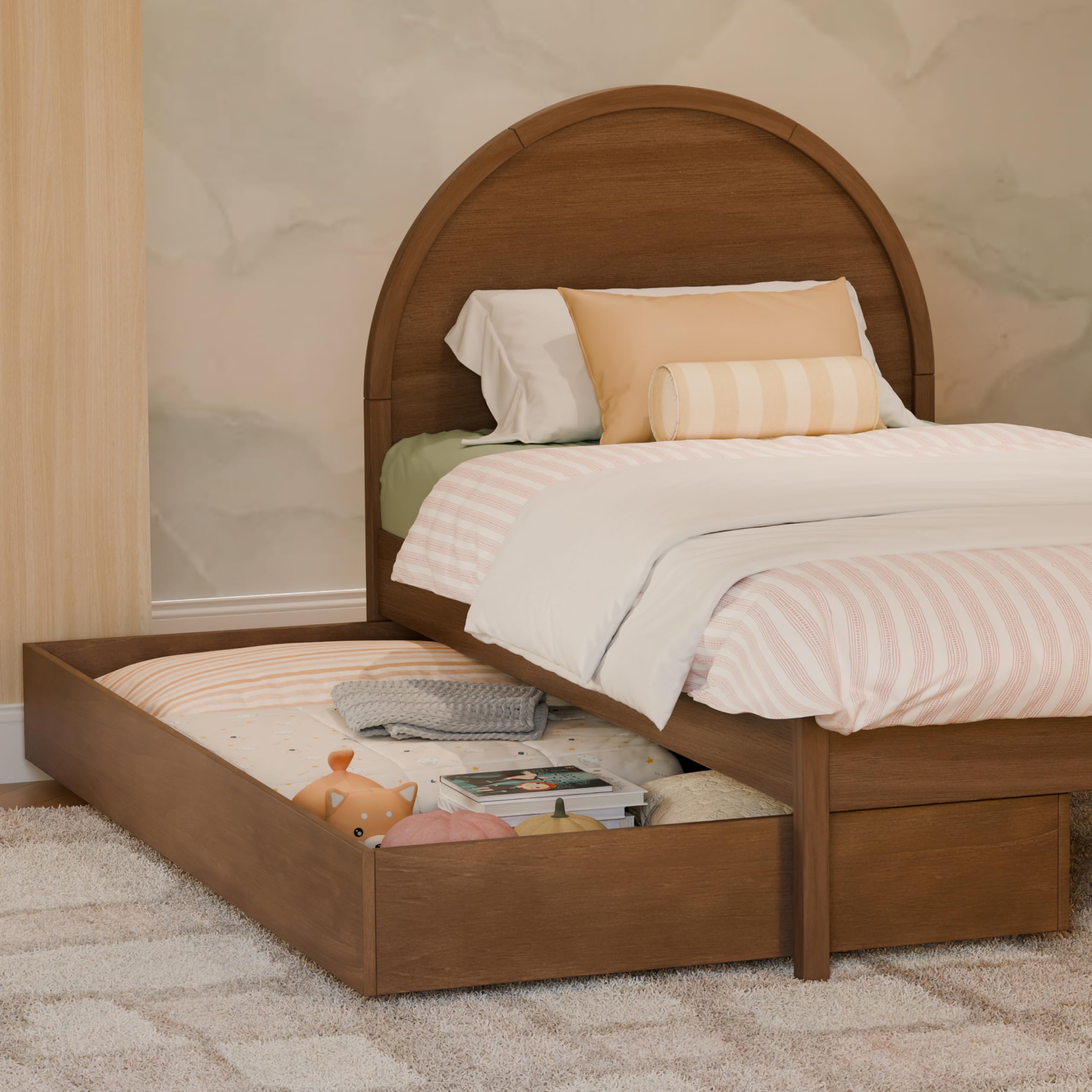 Amazon.com: MDB Family Twin Storage Trundle in Natural Walnut