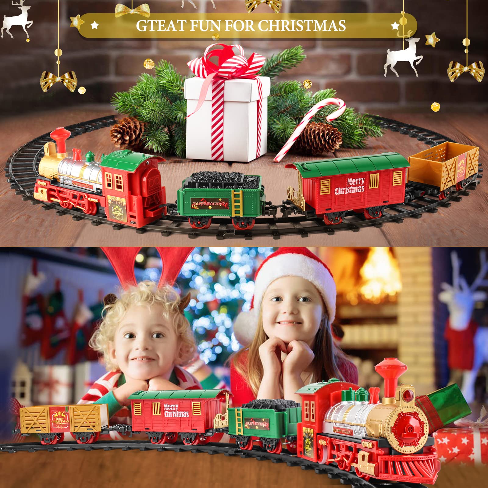 Weihnachtszug Set Mit Fernbedienung - Mit Rauch, Licht & Sound Für Unter Den Tannenbaum