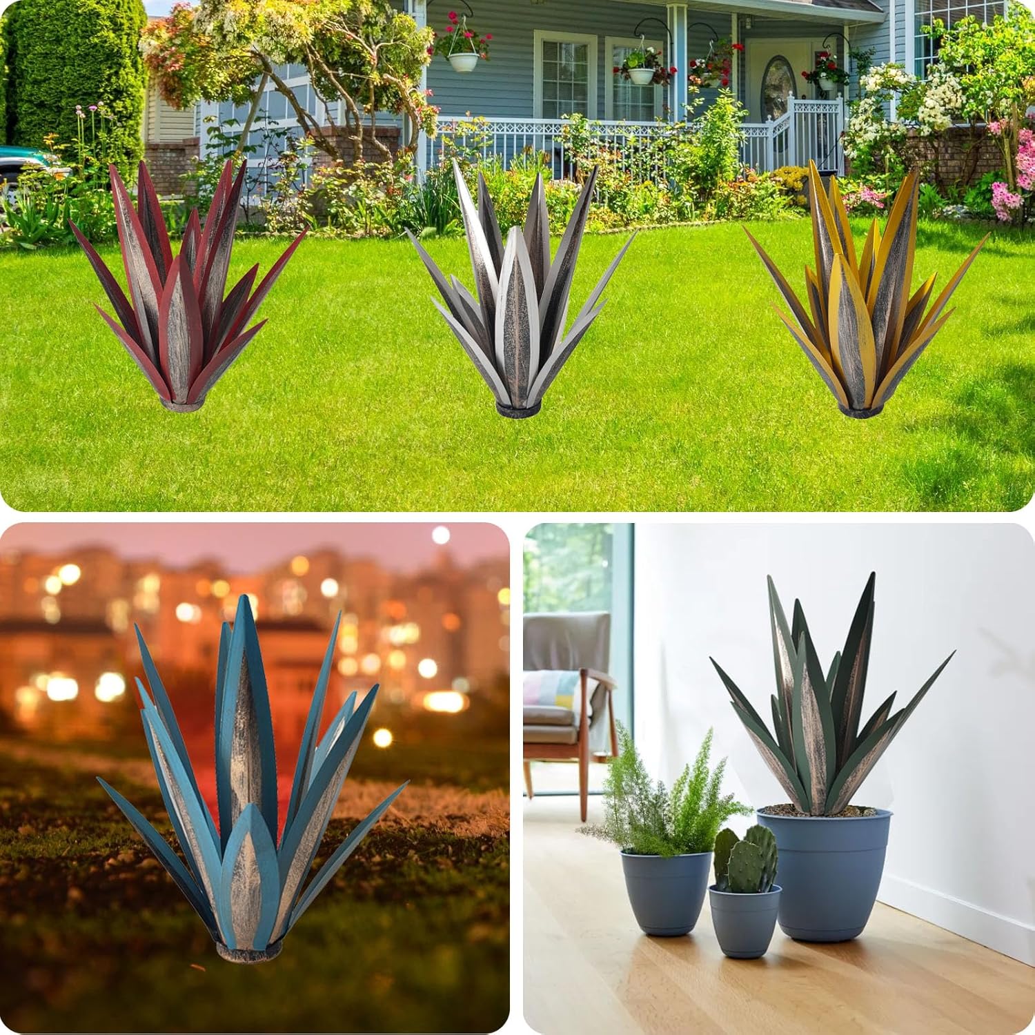 メタル テキーラ リュウゼツラン 植物 肥厚 耐風 リュウゼツラン メタル 植物 庭用 素朴なテキーラ 彫刻 屋外 金属植物 屋外