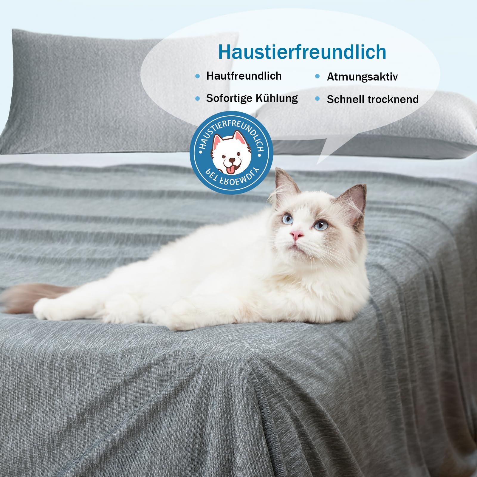 COVACURE Kühldecke Kühlende Decke 150x200 cm – Cooling Sleep Decke aus Funktionsmaterial – Leichte Sommerdecke für Schlafzimmer & Sofa (Grau)