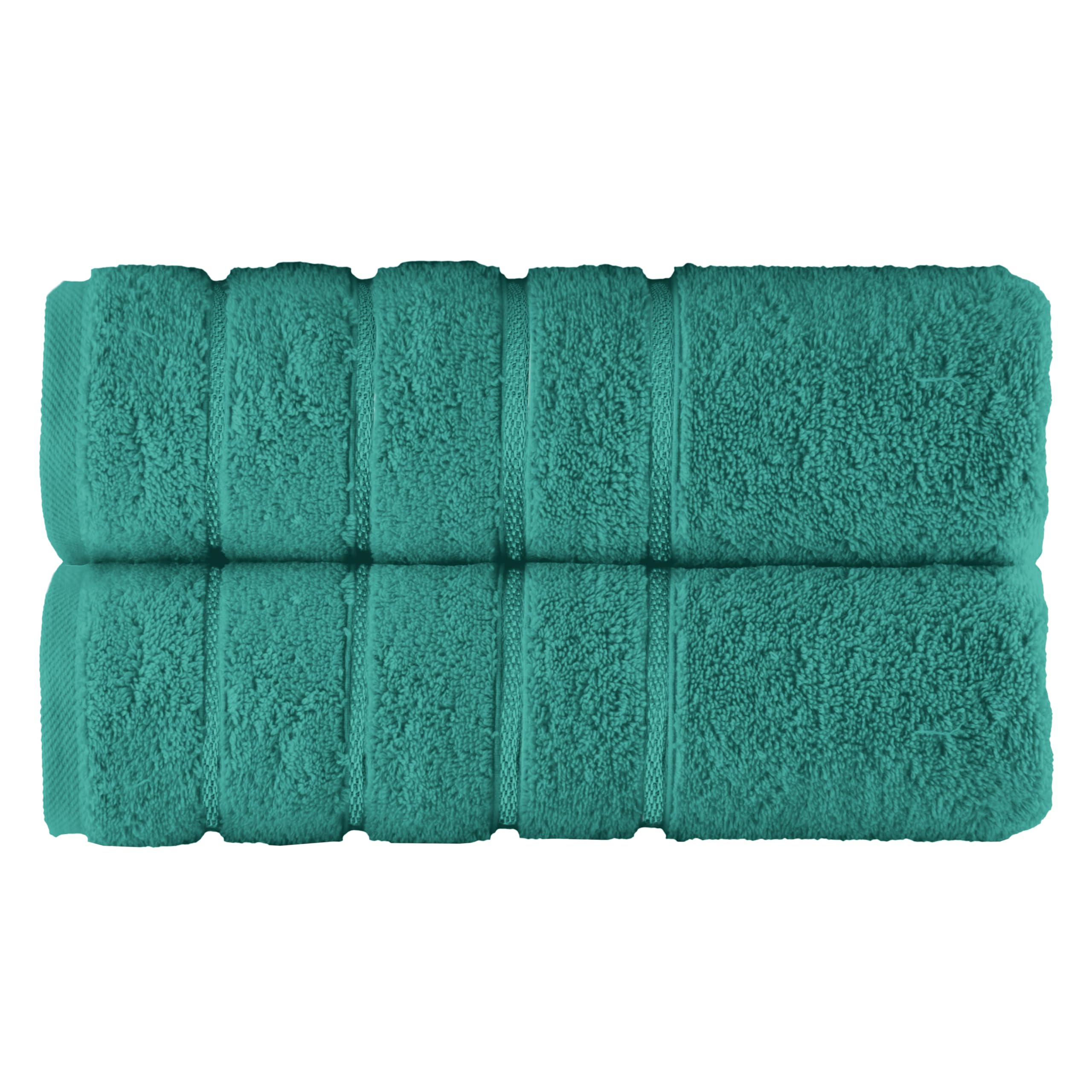 Elegant Comfort 100% Turkish Cotton 4 Lines Viscose Stripe Luxury 2 Pack Bath Towel Set 27 x 54 Inch - Super Soft and Highly Absorbent Premium Hotel Spa Quality Towels for Bathroom Use, Turquoise