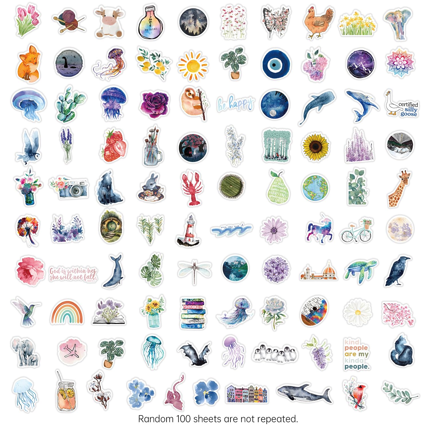 100 Pcs Ocean Stickers for Kids Teens Adults Boys Girls Gift,Ocean Animal Stickers Pack for Laptop,Skateboar,Luggage,Car,Bike - Image 3