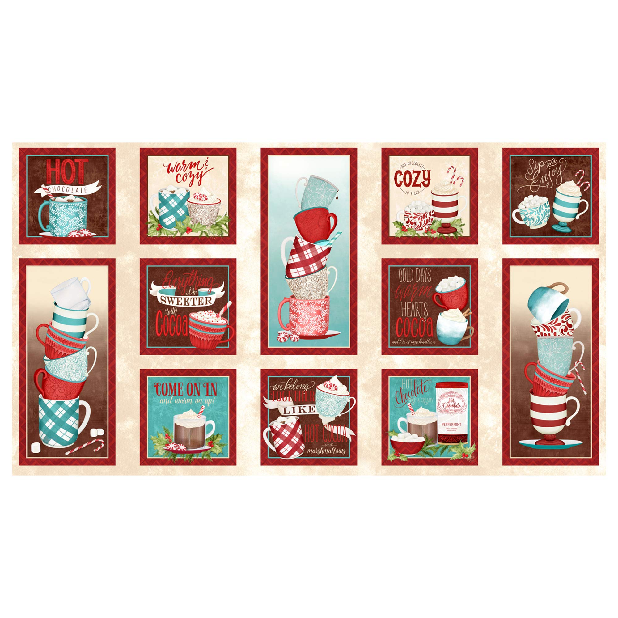 Wilmington Cuppa Cocoa Craft 24" Panel Multi, Fabric
