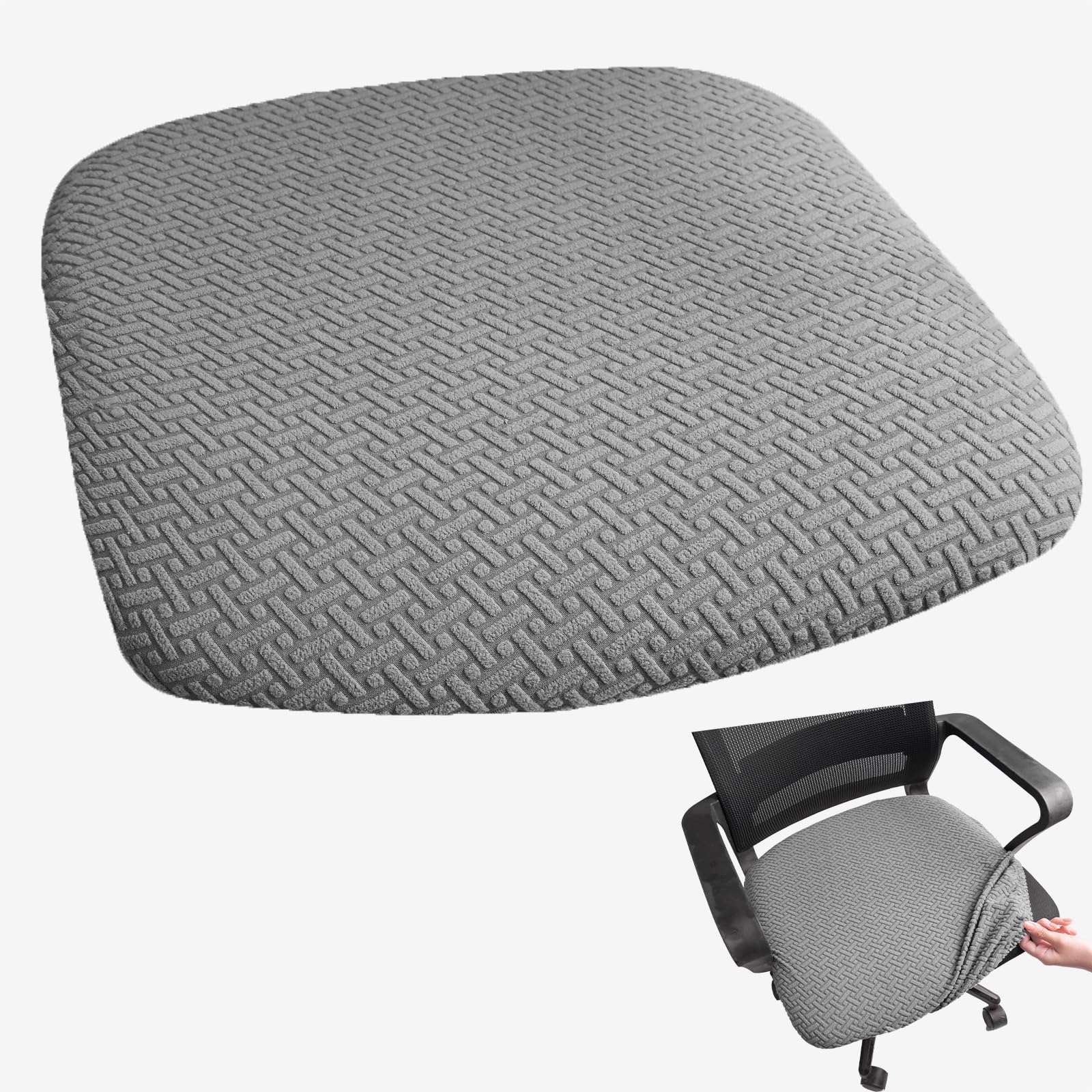 TQIOQIY Stretch Jacquard Office Chair Cover - Removable Washable Seat Cushion Protector, Universal Fit for Desk, Computer, Dining & Vanity
