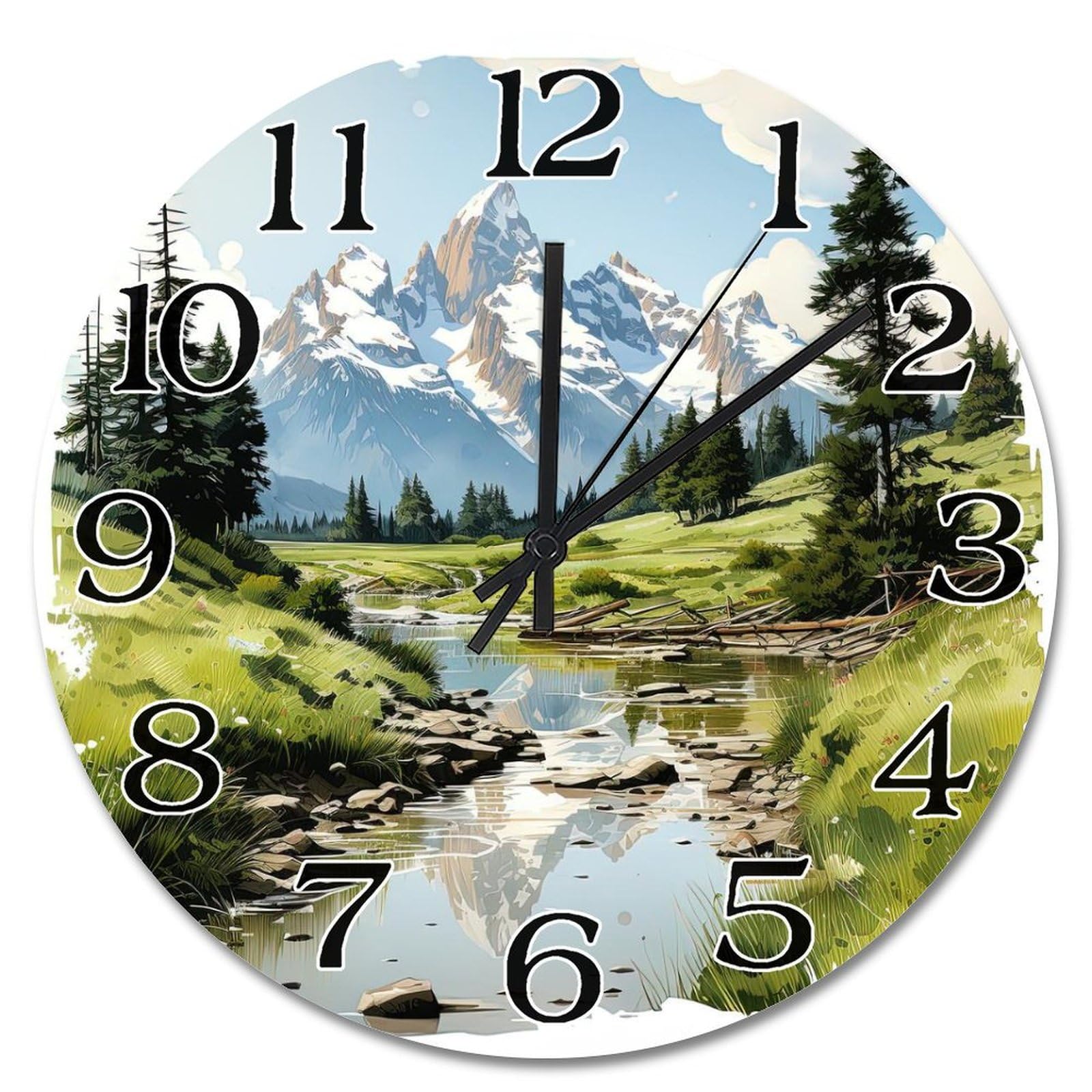 Horloge Grand Teton en bois noble, décoration murale d'exception