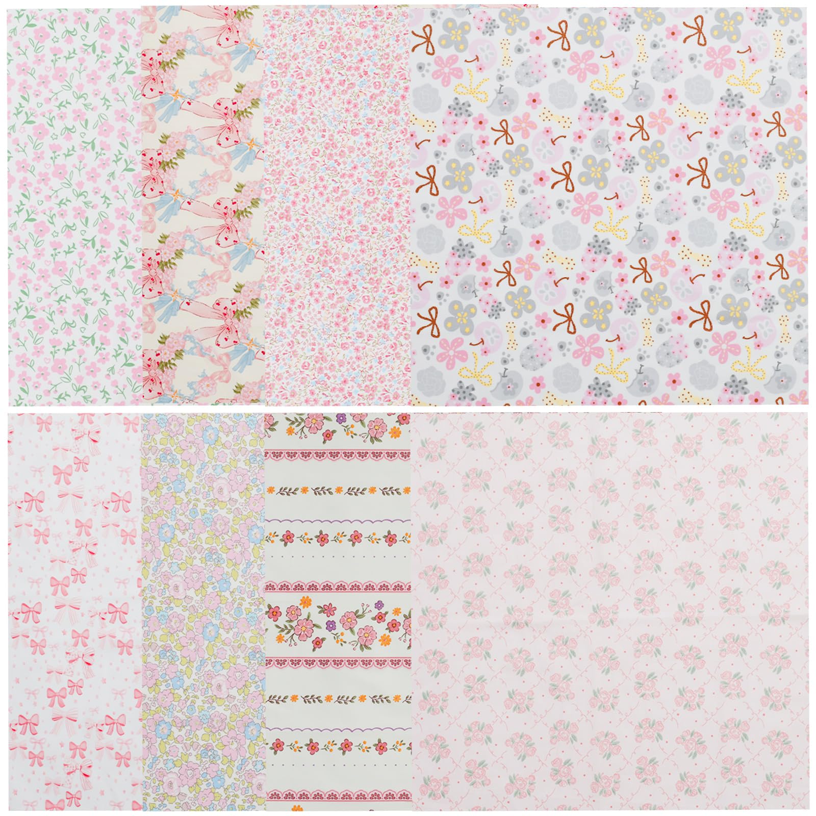 8Pcs Fat Quarter Fabric Bundles,50CM x 50CM Precut Cotton Quilting Fabric Squares Patchwork for Sewing,DIY Crafts & Home Décor(Crush Suit)