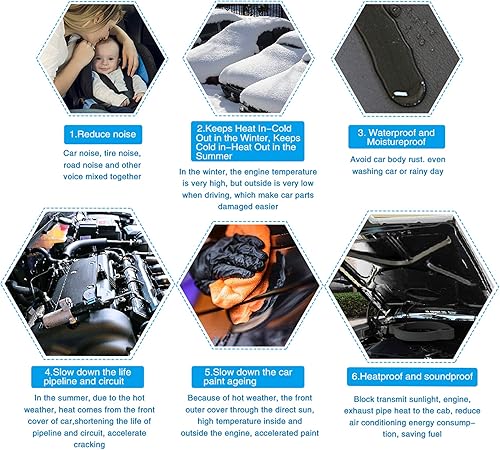 Vista 69 de uxcell 394mil 6.4 sqft almohadilla de estera impermeable para aislamiento del calor, aplicación en silenciador, tubo de escape de autos 40" x 24