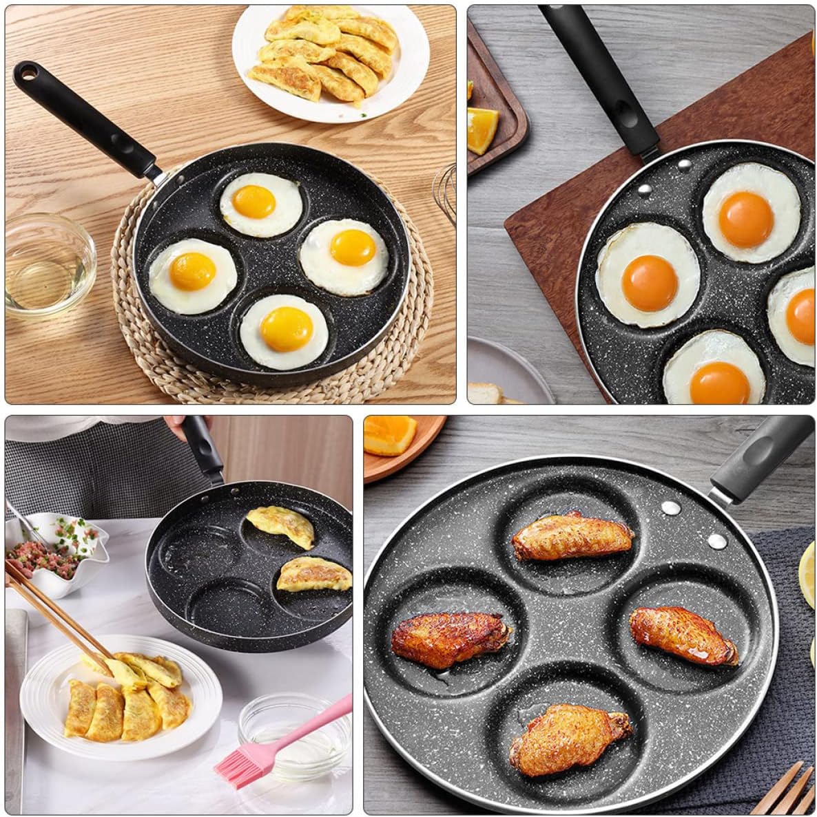 Cabilock Non-stick Frying Pan Lid Egg Pan Skillet for Dash Omelette Maker Kitchen Tool Non-burnt Abrasion Resistant Random Style