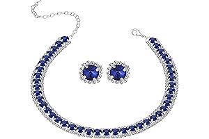 Women Rhinestone Crystal Wedding Bridal Choker Necklace Earrings Bracelet Jewelry Sets
