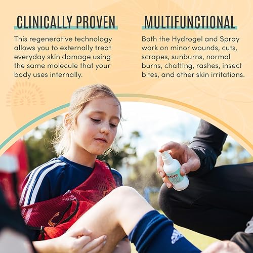 Miniatura 3 de Reparación activa de la piel  Hidrogel curativo natural y no tóxico y spray antiséptico para cortes menores, rasguños, erupciones, quemaduras
