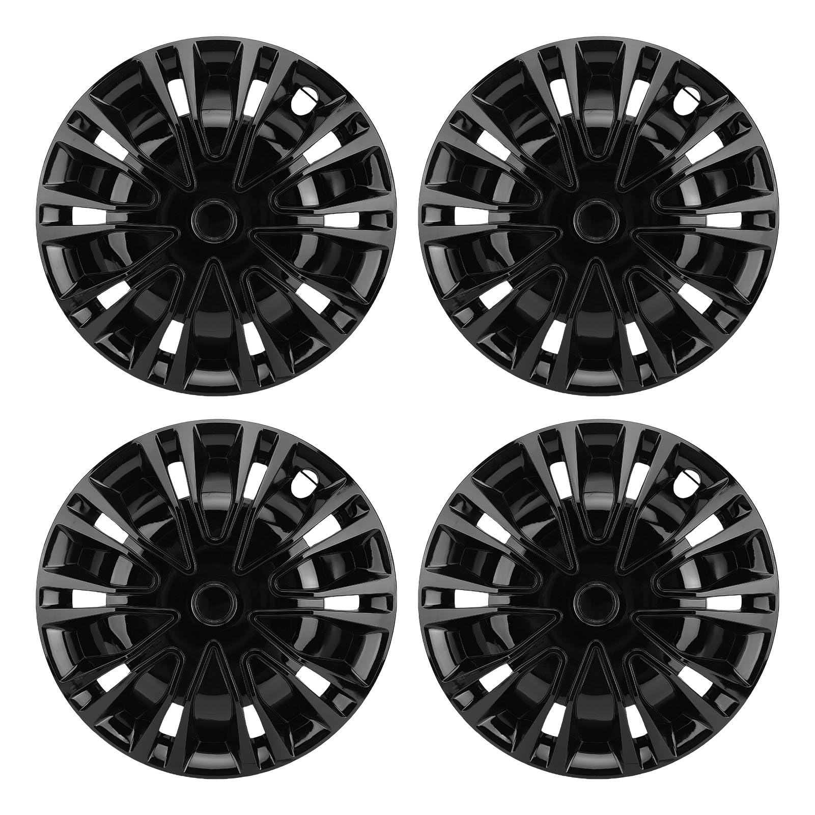Jeu de Couvercles de Moyeu de Roue à Clipser de 16 Pouces, Enjoliveurs Durables pour Voitures, Camions SUV, Adaptés aux Pneus R16, Protège Contre Les Dommages, Utilisation Universelle (Noir)
