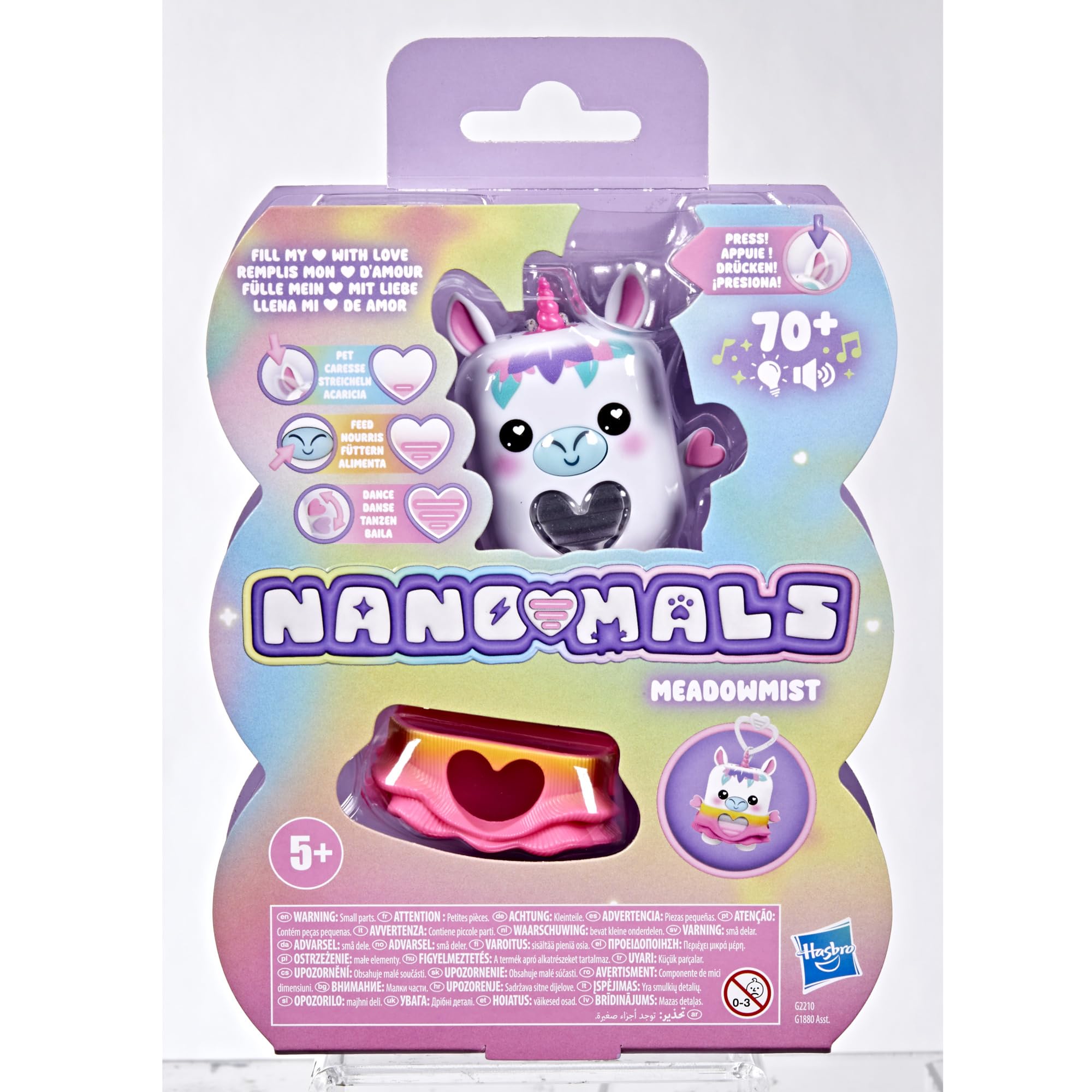 Hasbro Nano-mals, Meadowmist l'unicorno, cucciolo elettronico antistress - 2