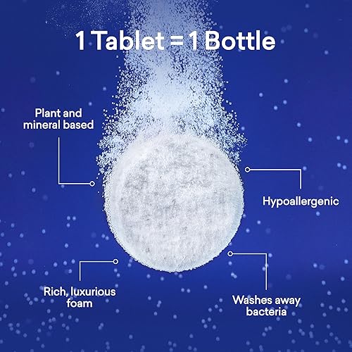 Miniatura 5 de BLUELAND Dúo de jabón de manos  2 dispensadores de jabón de manos de espuma de vidrio recargables + 8 repuestos de tabletas  Aroma de agave iris