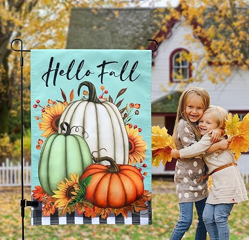 Miniatura 4 de Banderas de jardín de temporada de doble cara, banderas de patio hechas de poliéster 100D, 12 banderas de diseño festivo para todas las estaciones,