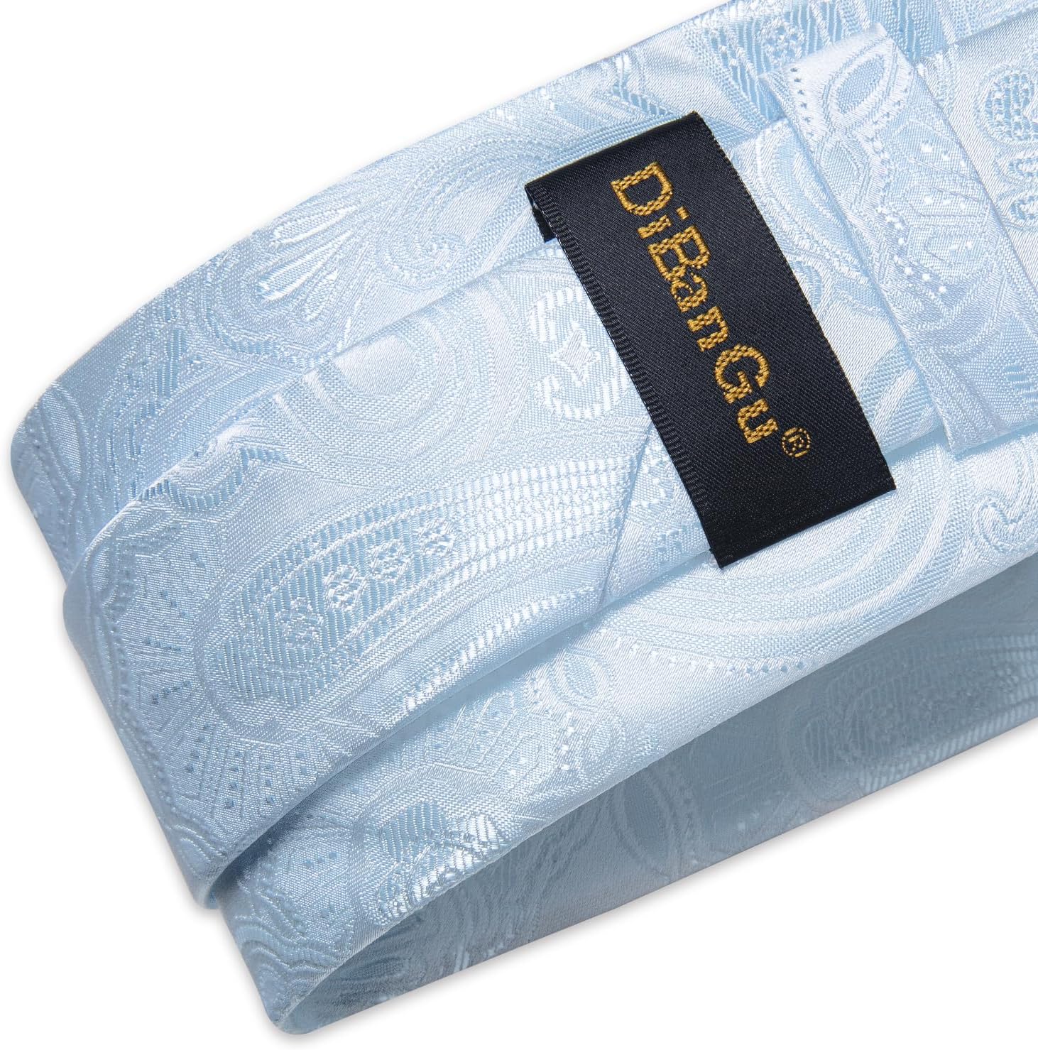 DiBanGu Mens Paisley Tie Sets Silk Jacquard Woven Floral Necktie and Pocket Square Cufflinks Wedding Business Party - Image 6