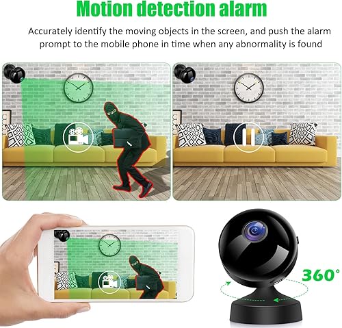 Miniatura 6 de Dpofirs Cámara de seguridad inalámbrica HD 720P, cámara recargable para exteriores con detección de movimiento PIR, reconocimiento humano AI, noche