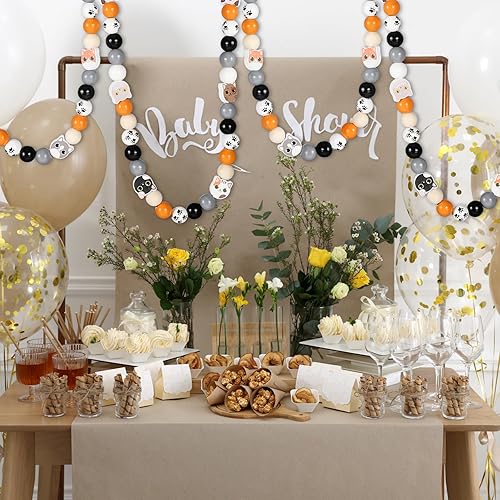 Miniatura 5 de 200 cuentas de madera con estampado de gato de 0.630 in, cuentas redondas de madera naturales hechas a mano, cuentas espaciadoras pulidas para hacer