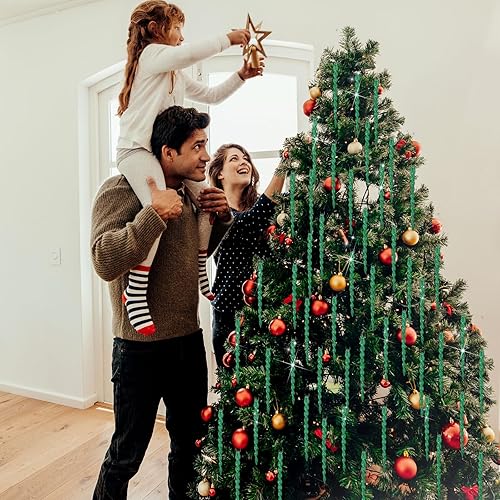 Vista 220 de 30 piezas de carámbanos de plástico retorcidos de plástico de carámbanos de Navidad, decoración colgante para árbol de Navidad, fiesta de Navidad