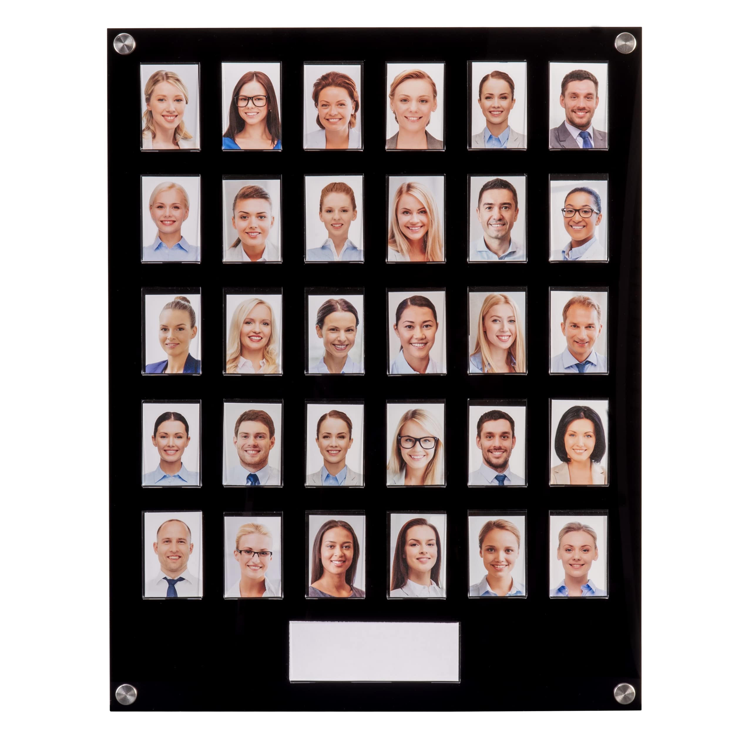 Get Acrylic Photo Frames - Black 30 Pocket Image Staff, Student, Employee Display Board With Pocket Header. 605mm Height x 472mm Width (60.5cm x 47.2cm) — image 1