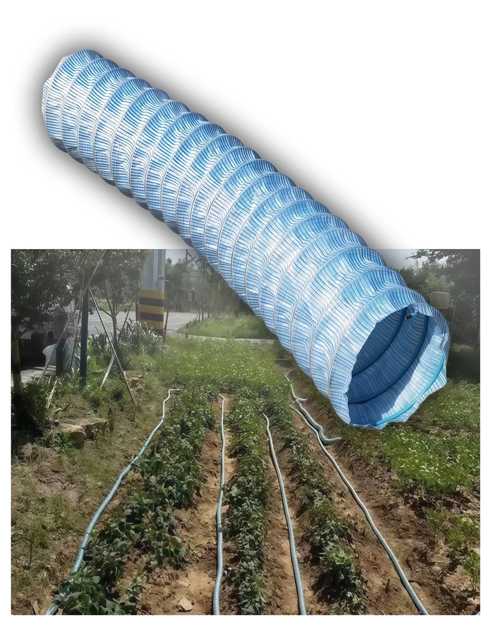 Tubo flessibile di drenaggio perforato ondulato diametro 15 cm per drenaggio francese leggero lungo 100 cm ideale per cortile, strada e giardino