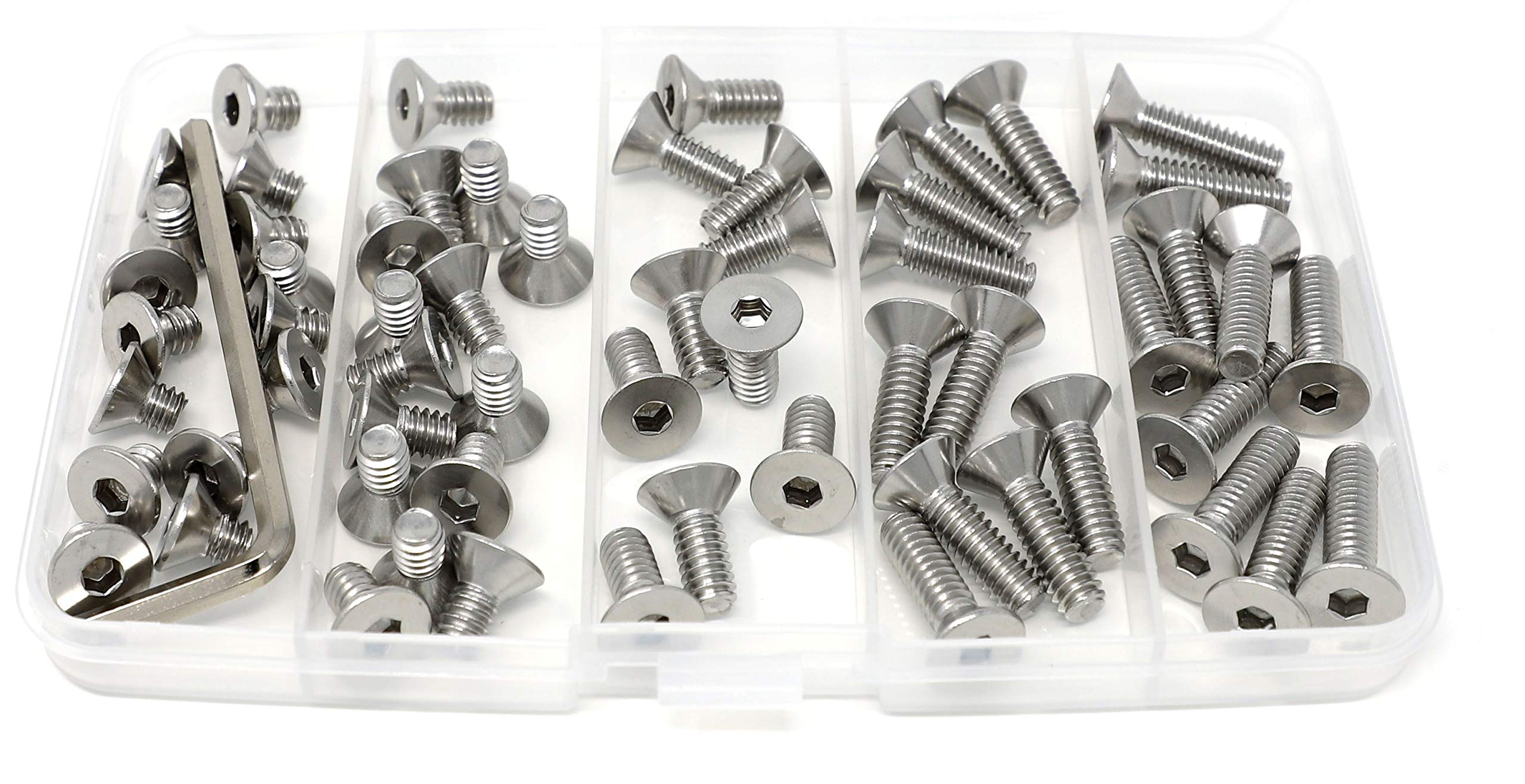 iExcell Sechskantschrauben, 1/4-20 x 3/8 Zoll, 1/2 Zoll, 5/8 Zoll, 7/8 Zoll, 2,5 cm, Edelstahl, 304 UNC-Gewinde, Flachkopfschrauben, Sortiment