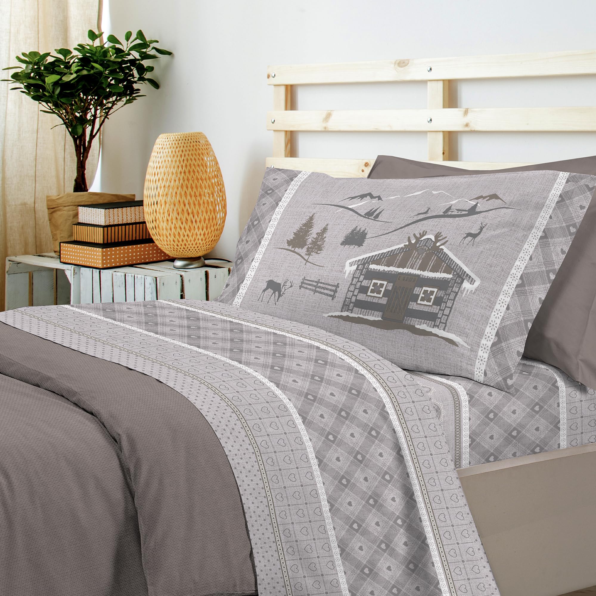 PENSIERI DELICATI Single Bed Set, 100% Cotton, Single Bed Sheet Set, 90 x 200 cm, Including Bottom Sheet - Image 2