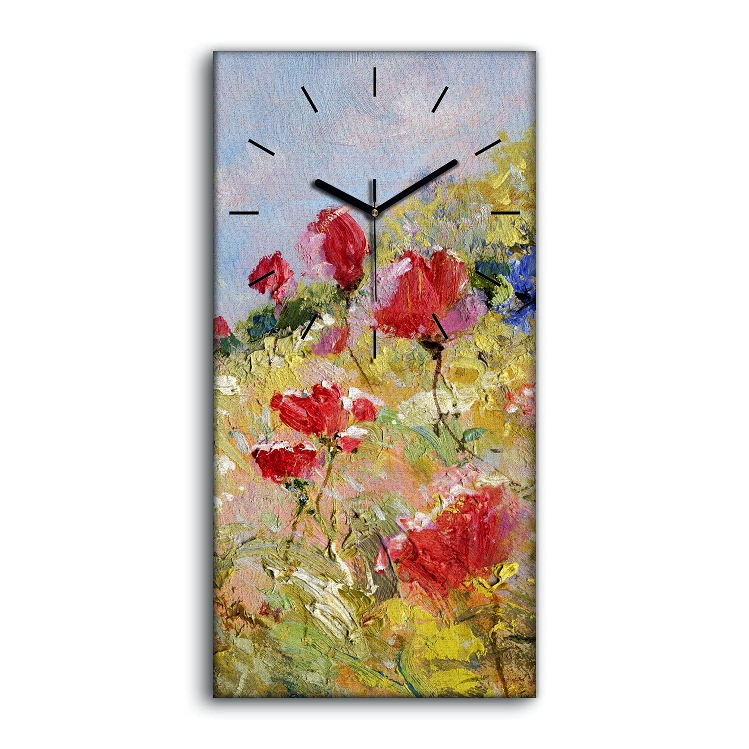 Art mural de salon et chambre avec une horloge en toile 30x60cm