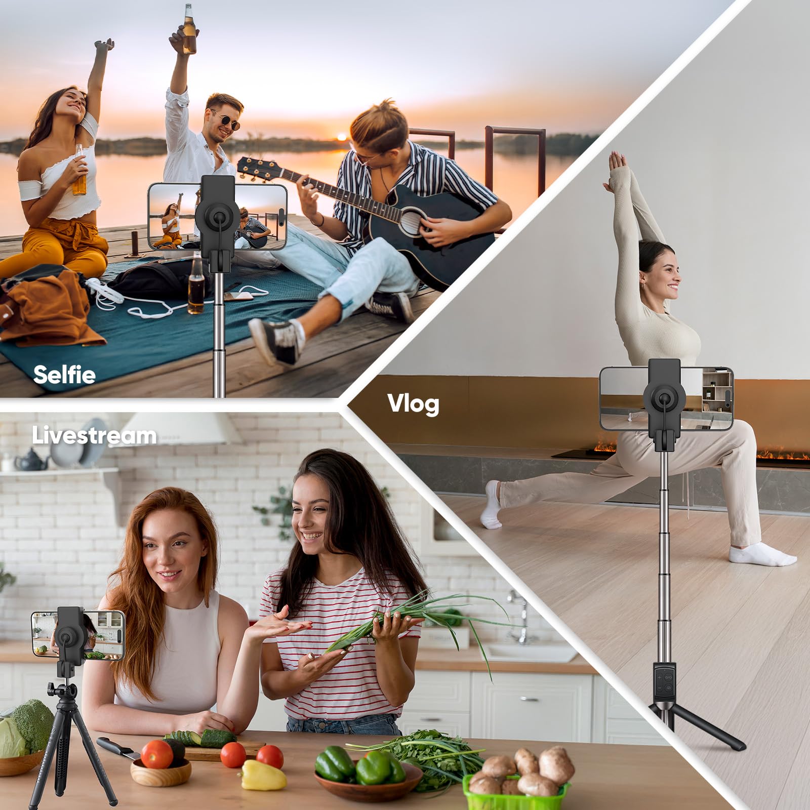 Rottogoon Selfie-Monitor Touchscreen für iPhone 7-17, 4 Zoll 4 K 30 fps, magnetischer Rückkamera-Monitor mit Lautsprecher für Vlog, YouTube, Tiktok, Live-Streaming, Videoaufnahme, Content Creator, P2P