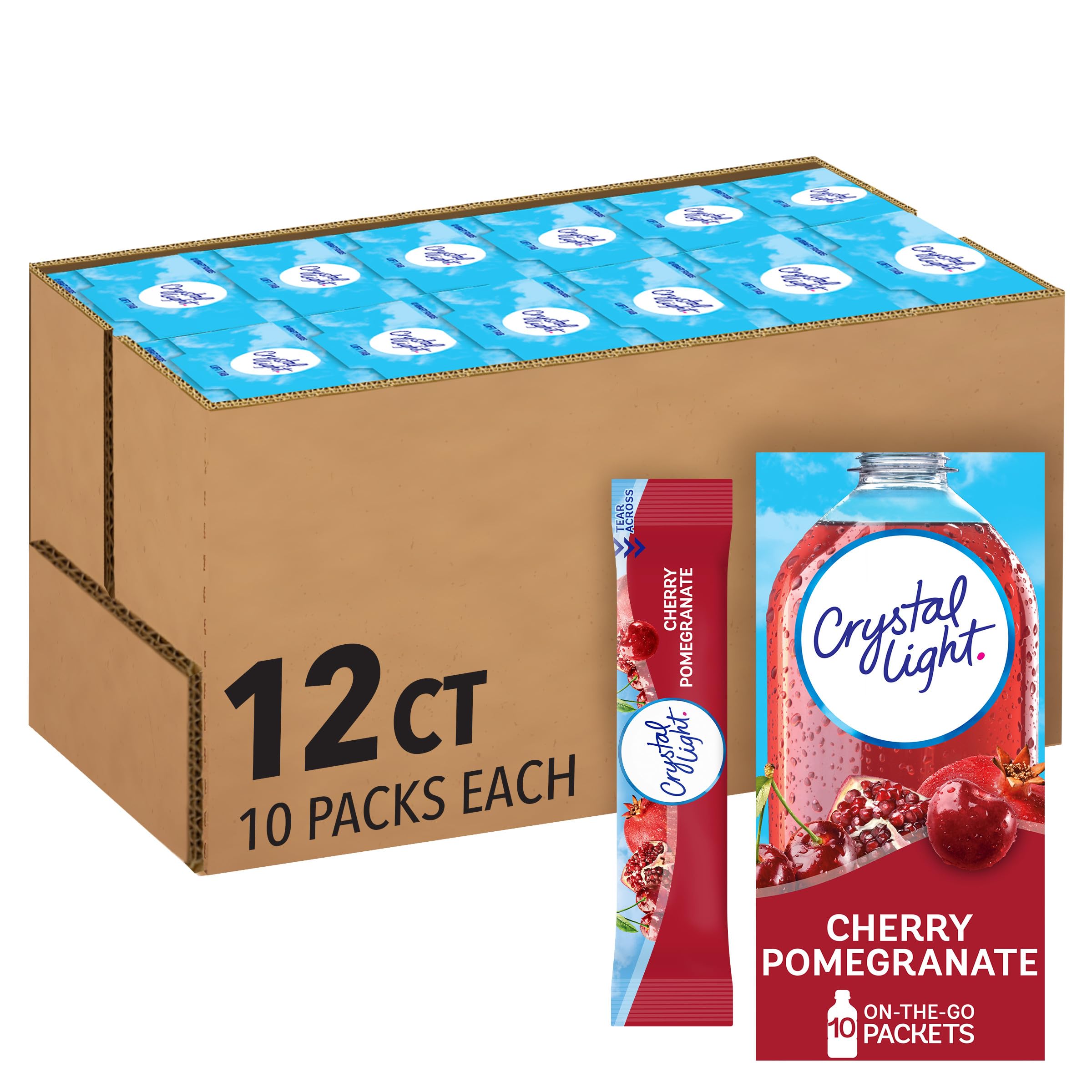 Crystal Light On the Go, Immunity Pomegranate Cherry, 0.11-Ounce Packets, 10 Count Box (Pack of 12)